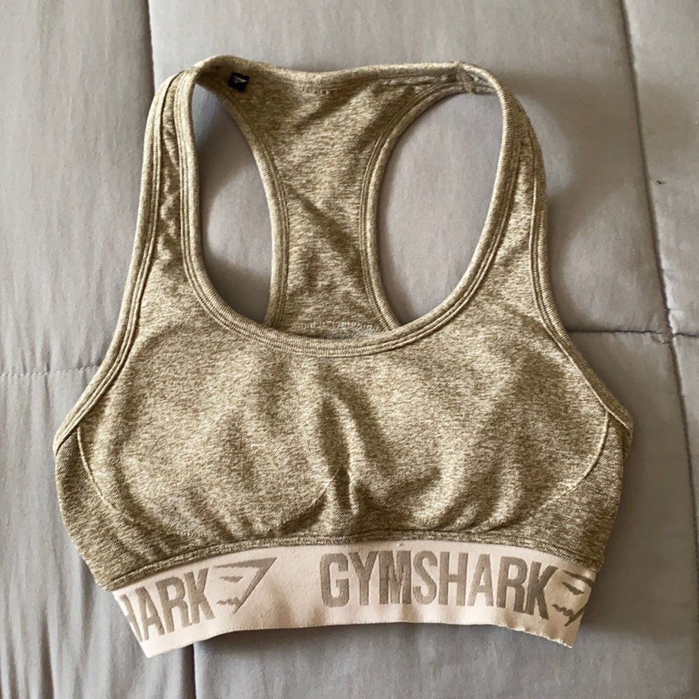 Gymshark Flex Sportsbra Khaki/Sand Size S